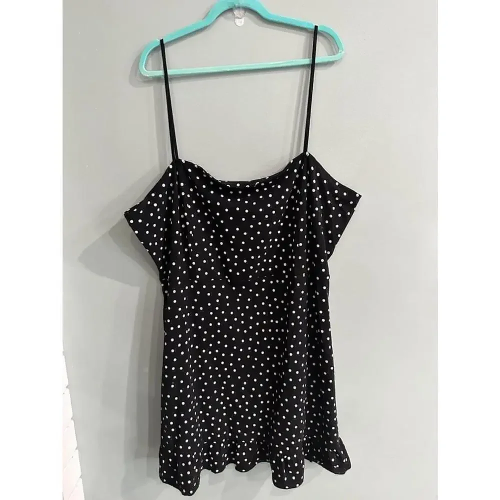 ASOS plus size black/white polka dot mini dress size 24